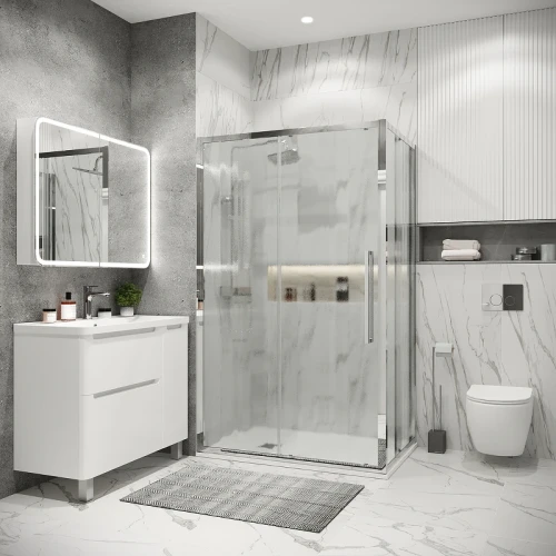 Душевой уголок Grossman Cosmo 130х70 120.K33.02.1370.10.02 профиль Хром стекло шиншилла