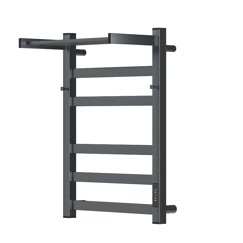 Электрический полотенцесушитель APEXTERMO Terra 600x400 TR11164GF с крючками и полкой цвет Графит металлик