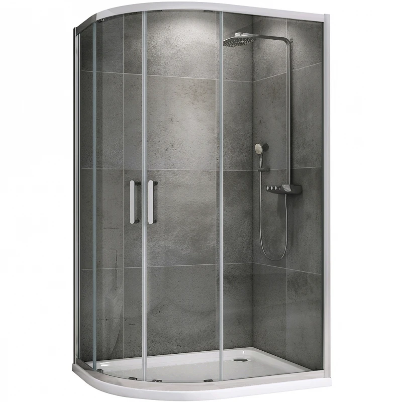 Душевой уголок Abber Schwarzer Diamant 100x80 AG01180 профиль Хром стекло прозрачное