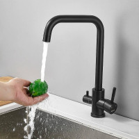 Смеситель для кухни Haiba HB43829-7 цвет Черный матовый