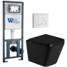 Комплект унитаза с инсталляцией WeltWasser MARBERG 410 + GELBACH 043 GL-BL + MAR 410 RD GL-WT 10000011952 цвет Белый глянцевый с сиденьем Микролифт и клавишей смыва цвет Белый глянцевый