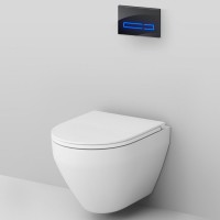 Комплект унитаза с инсталляцией AM.PM Spirit V2.0 FlashClean IS450A38.701700 с сиденьем Микролифт и Черной клавишей смыва фарфор подвесной