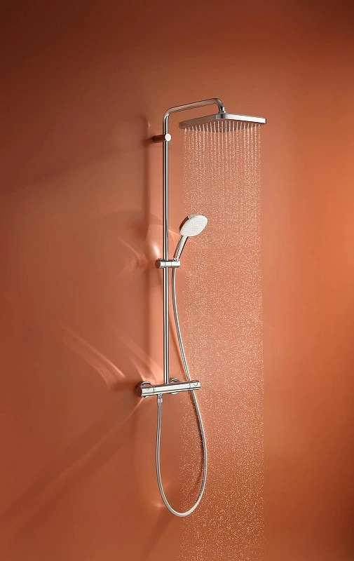 Душевая система Grohe Tempesta Cube 250 26689001 с термостатом Хром латунь на стену