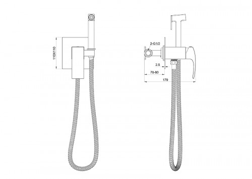 Гигиенический душ со смесителем Wonzon &amp; Woghand Fit WW-88829009-CR цвет Хром