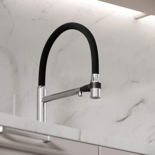 Смеситель для кухни Sancos Garda SC4009CH Хром Черный латунь