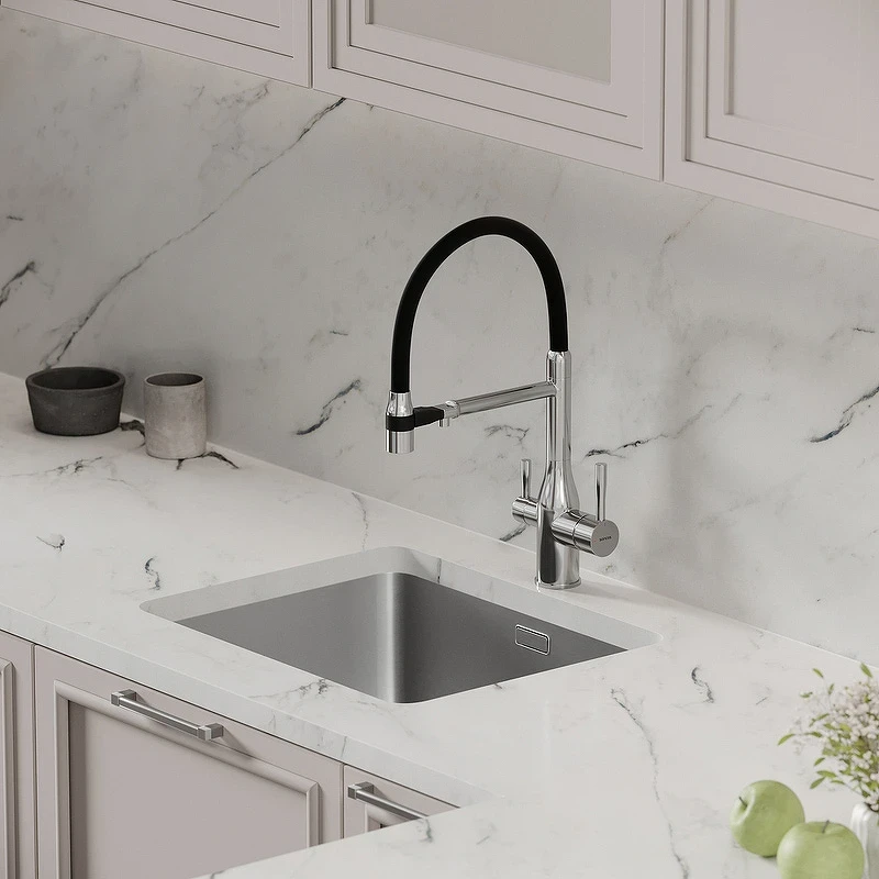 Смеситель для кухни Sancos Garda SC4009CH Хром Черный латунь