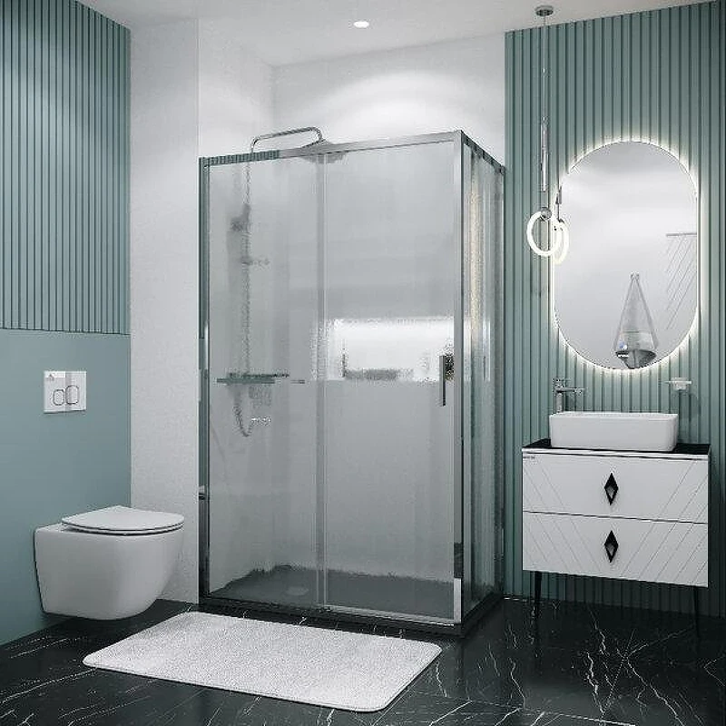 Душевой уголок Grossman Style 100x100 L 120.K33.05.1010.10.02 профиль Хром стекло шиншилла