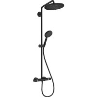 Душевая система Hansgrohe Croma Select S 26890670 с термостатом Черная матовая латунь, пластик на стену