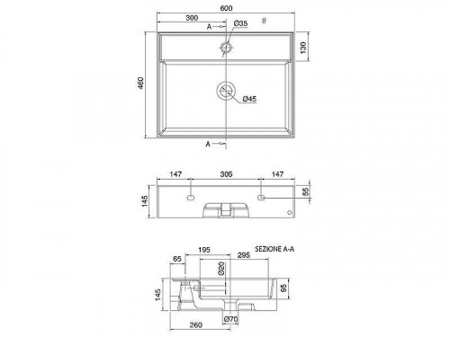 Раковина Scarabeo Teorema 2.0 60 5105 цвет Белый