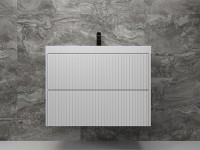 Тумба под раковину Style Line Стокгольм 80 ЛС-00002315 подвесная Белый рифленый софт МДФ / ЛДСП