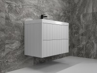 Тумба под раковину Style Line Стокгольм 80 ЛС-00002315 подвесная Белый рифленый софт МДФ / ЛДСП