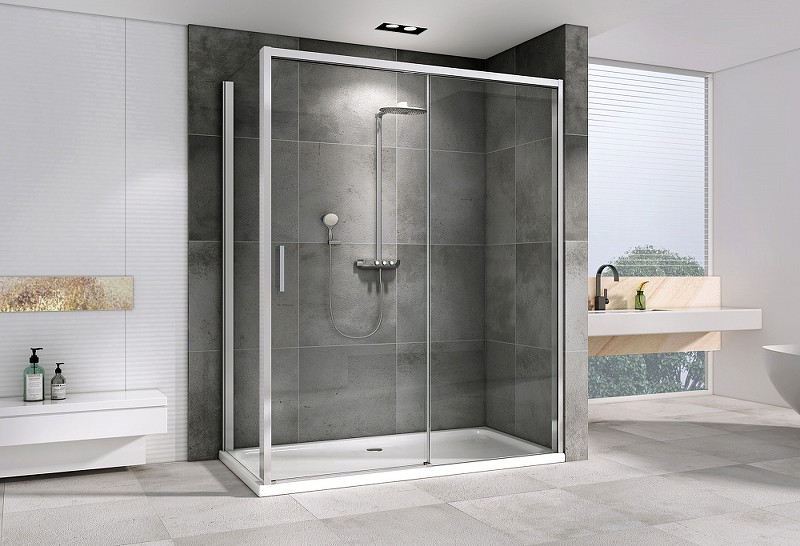 Душевой уголок Abber Komfort 150x100 AG93150-S102 профиль Хром стекло прозрачное