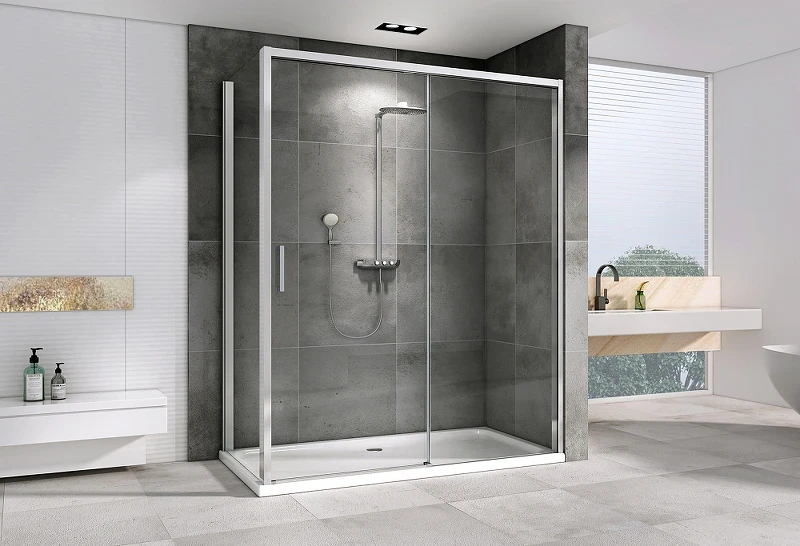 Душевой уголок Abber Komfort 150x100 AG93150-S102 профиль Хром стекло прозрачное
