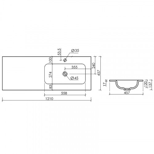 Раковина Ceramicanova Grace 120 R CN7021 Белая