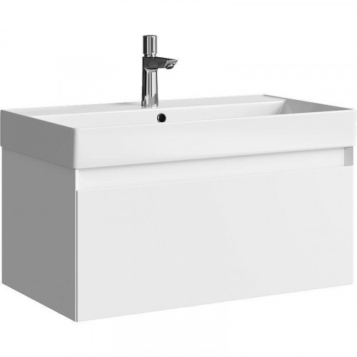 Тумба под раковину Aqwella Geometria 80 GE01081WM подвесная Белая матовая