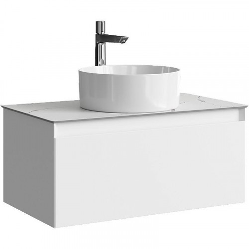 Тумба под раковину Aqwella Geometria 80 GE01081WM подвесная Белая матовая