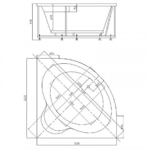 Акриловая ванна Azario Cosma 145х145 AV.0088123 цвет Белый