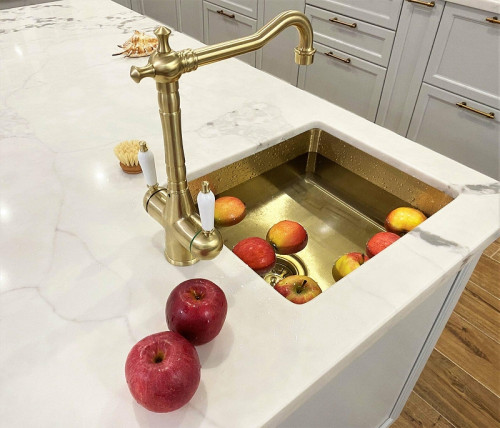 Смеситель для кухни Seaman Visconti SSL-7517-LG цвет Светлое золото сатин