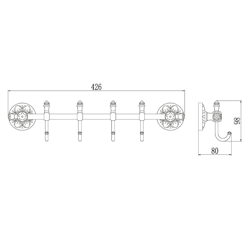 Вешалка для полотенец Savol S-005874A цвет Хром
