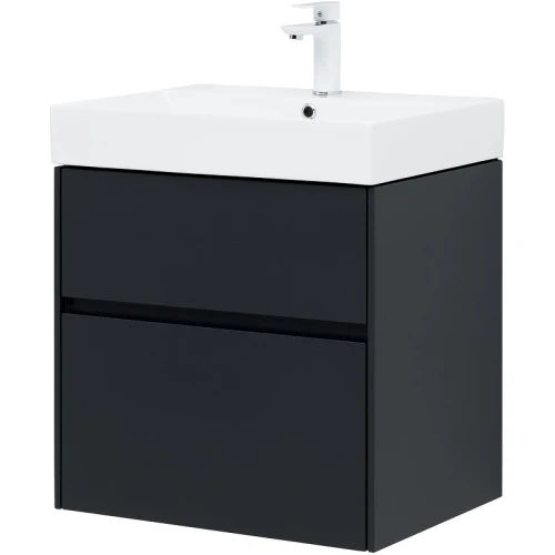 Тумба с раковиной Aquanet Бруклин 60 312875 подвесная Антрацит матовый МДФ / ЛДСП