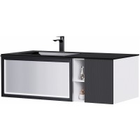 Тумба с раковиной Orans BC-9015-1200L 120 90151200L подвесная Темно-серая МДФ / ЛДСП