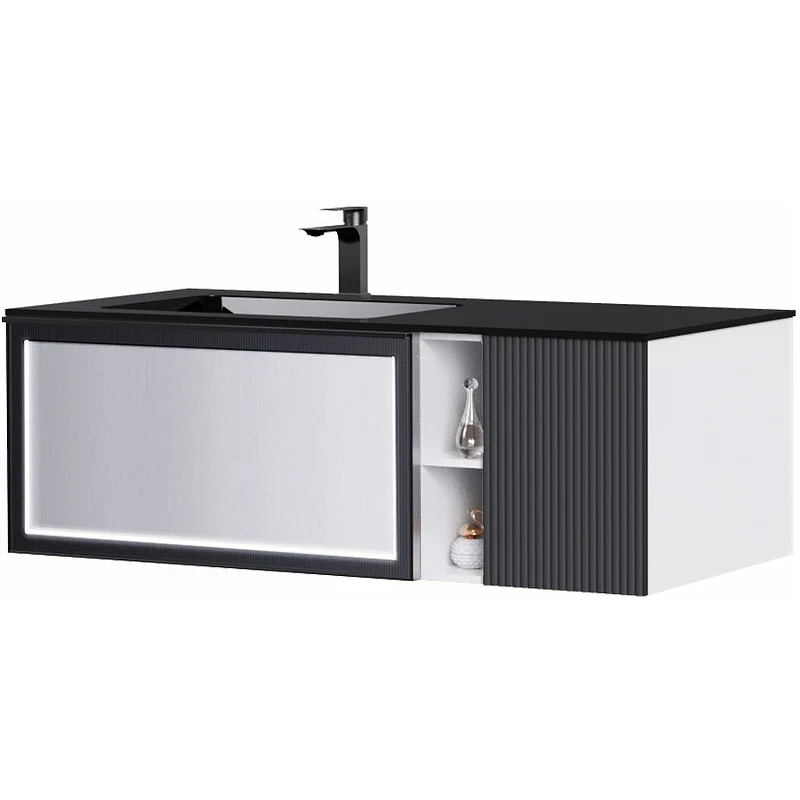 Тумба с раковиной Orans BC-9015-1200L 120 90151200L подвесная Темно-серая МДФ / ЛДСП