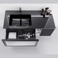 Тумба с раковиной Orans BC-9015-1200L 120 90151200L подвесная Темно-серая МДФ / ЛДСП