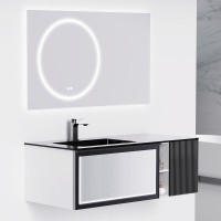 Тумба с раковиной Orans BC-9015-1200L 120 90151200L подвесная Темно-серая МДФ / ЛДСП