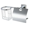 Держатель туалетной бумаги и освежителя воздуха Savol S-R09551 с крышкой цвет Хром