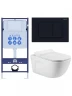 Комплект унитаза с инсталляцией Aquatek Set Aquatek Дива-012 4в1 цвет Белый с сиденьем Микролифт и клавишей смыва цвет Черный матовый