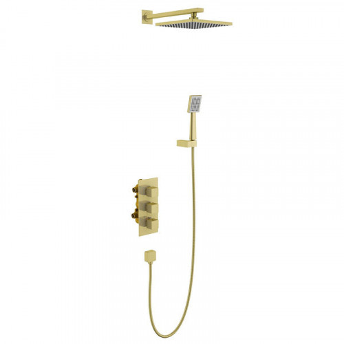 Душевая система Timo Tetra-thermo SX-0179/17SM с термостатом Золото матовое латунь встраиваемый