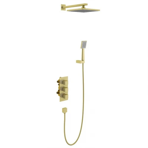 Душевая система Timo Tetra-thermo SX-0179/17SM с термостатом Золото матовое латунь встраиваемый