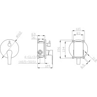 Смеситель для душа ESKO Singapore Black SB 83-2 Черный матовый латунь встраиваемый