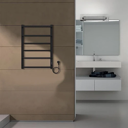 Электрический полотенцесушитель Azario Milan 400x600 П6 AZ90846B диммер справа Черный