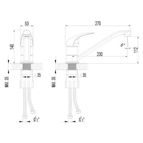 Смеситель для кухни AWP Suna S1004C цвет Хром