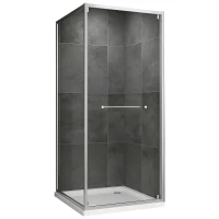 Душевой уголок Abber Schwarzer Diamant 100x100 AG0A100 профиль Хром стекло прозрачное