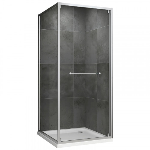 Душевой уголок Abber Schwarzer Diamant 100x100 AG0A100 профиль Хром стекло прозрачное