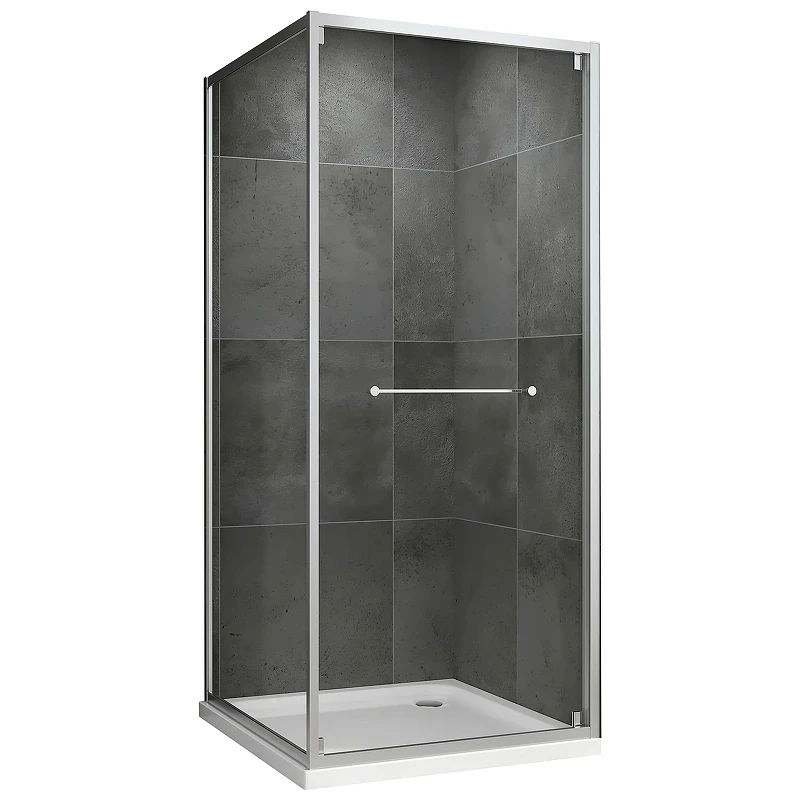 Душевой уголок Abber Schwarzer Diamant 100x100 AG0A100 профиль Хром стекло прозрачное