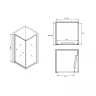 Душевой уголок Abber Schwarzer Diamant 100x100 AG0A100 профиль Хром стекло прозрачное