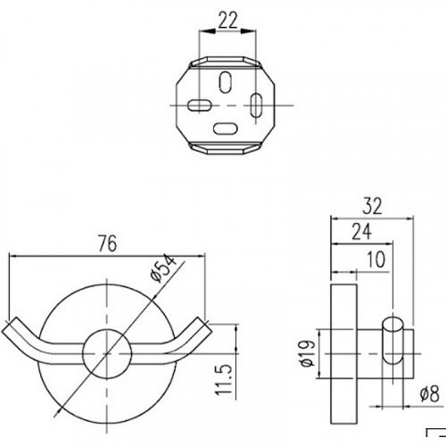 Двойной крючок Villeroy&amp;Boch Elements-Tender TVA15101200061 Хром