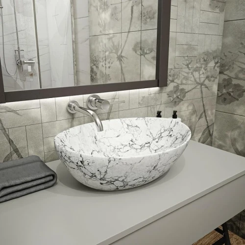 Раковина-чаша Maretti Eleganza 41 EN13NS87-740MR цвет Белый мрамор