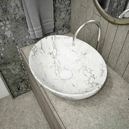 Раковина-чаша Maretti Eleganza 41 EN13NS87-740MR цвет Белый мрамор