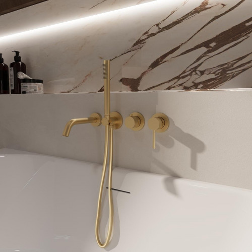 Смеситель для ванны Vincea Groove VBTW-4G1BG цвет Брашированное золото