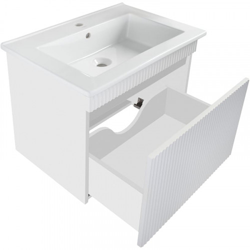 Тумба под раковину Runo Модена 65 00-00002199 подвесная Белая МДФ / ЛДСП