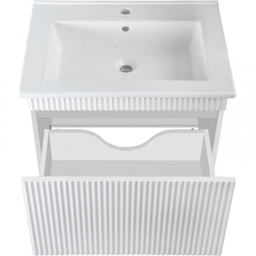 Тумба под раковину Runo Модена 65 00-00002199 подвесная Белая МДФ / ЛДСП