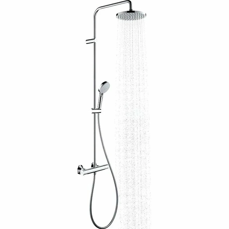 Душевая система Hansgrohe Vernis Blend Showerpipe 26276000 с термостатом Хром латунь на стену