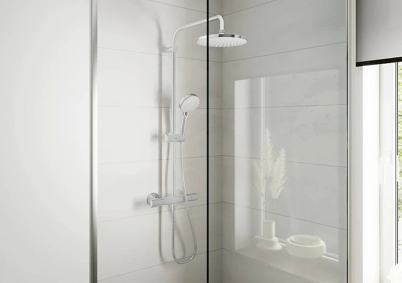 Душевая система Hansgrohe Vernis Blend Showerpipe 26276000 с термостатом Хром латунь на стену