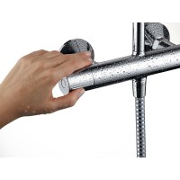 Душевая система Hansgrohe Vernis Blend Showerpipe 26276000 с термостатом Хром латунь на стену