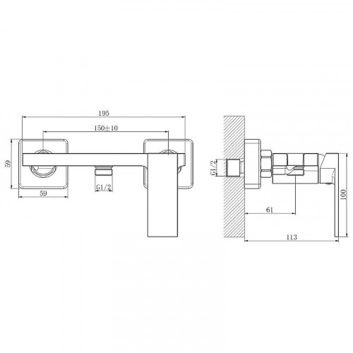 Гигиенический душ со смесителем Haiba HB5517-3 Оружейная сталь латунь на стену
