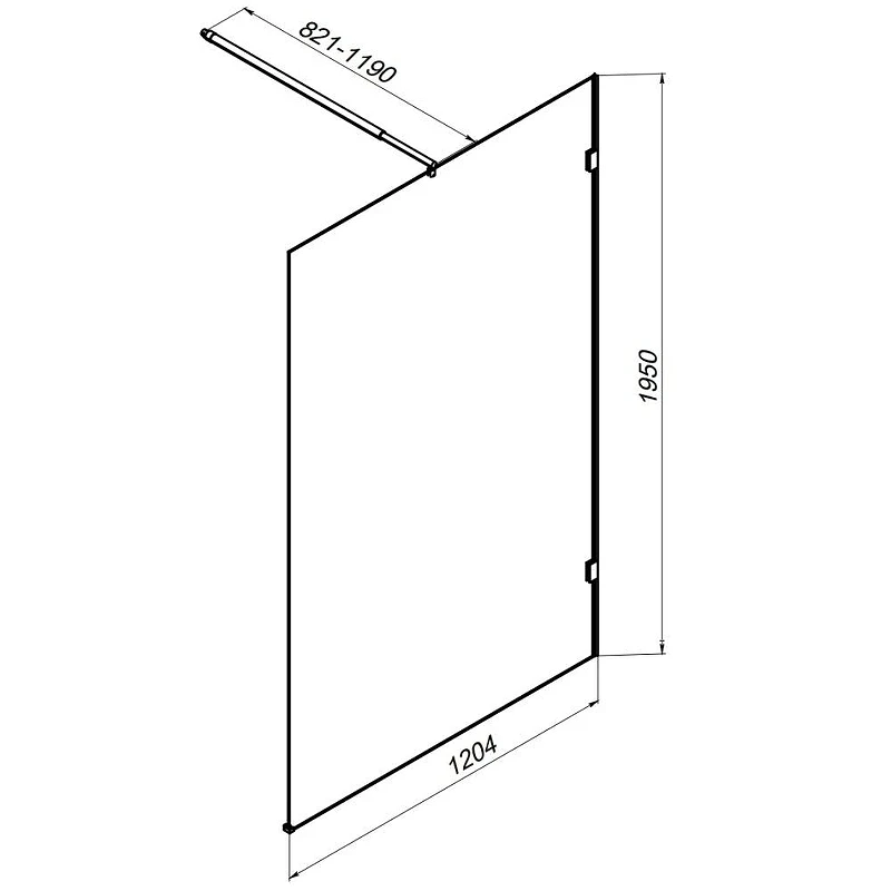 Душевая перегородка AM.PM X-Joy 120 W94UWI-120-F1-MTE профиль Хром матовый стекло прозрачное